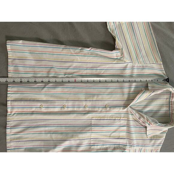 80s rainbow striped button down - Picture 6 of 7